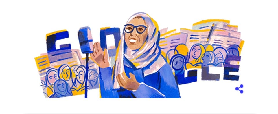 Google Doodle hari ini yang menampilkan sosok Rasuna Said