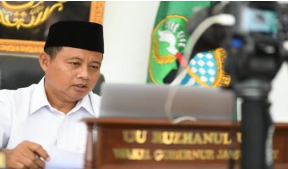 Wkail Gubernur Jabar UU Ruzhanul Ulum dalam diskusi daring bersama HMI Badko Jabar