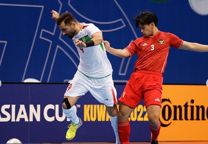 Laga Piala Asia Futsal antara timnas Indonesia dan timnas Iran.