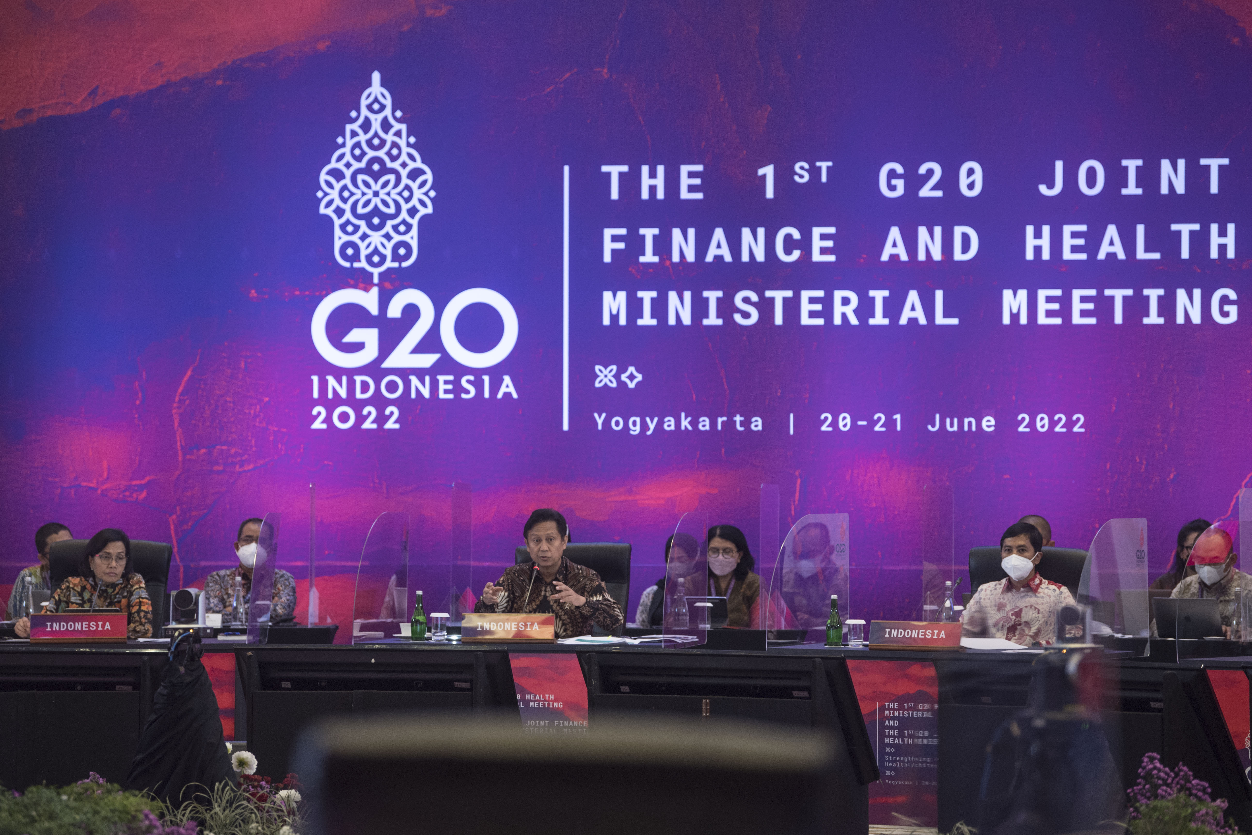 Pertemuan pertama G20 Joint Finance Health Ministerial Meeting di Sleman, DI Yogyakarta, Selasa (21/6).