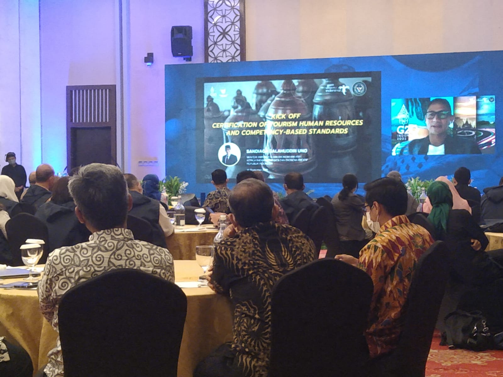 Acara Kick Off Certification of Tourism Human Resources and Competency-Based Standards diselenggarakan di Jakarta, Jumat (2/9). 