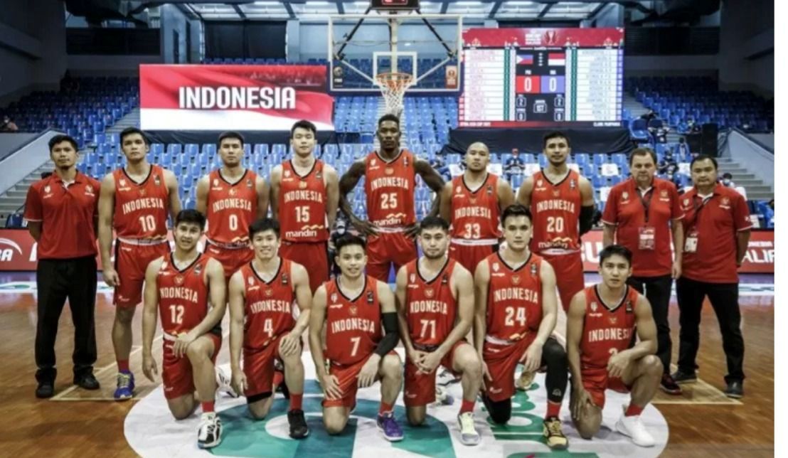 Timnas basket 5x5 putra Indonesia yang akan melakukan simulasi SEA Games 2022. 