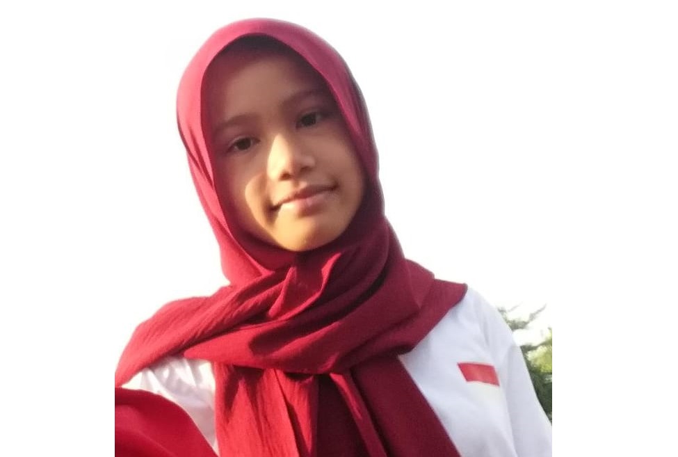 Salah satu peserta lomba paduan suara, Talita Jauhara Zahrani.