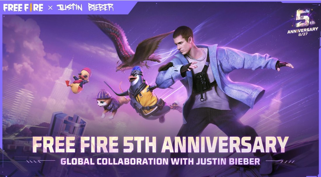 Kerja sama antara Free Fire dan Justin Bieber