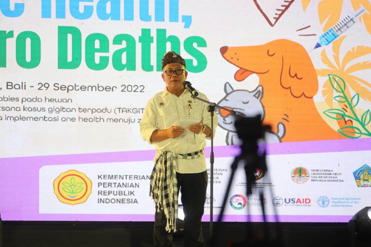 Acara World Rabies Day dengan tema ”Rabies: One Health Zero Deaths” di Tabanan, Bali, Kamis (29/9).