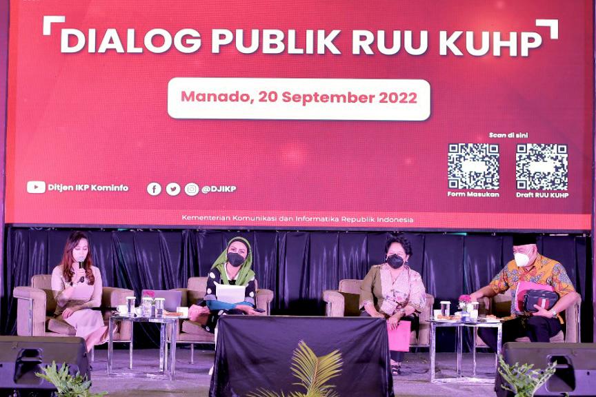 Acara “Dialog Publik RUU KUHP”, yang digelar secara hibrida dari Manado, Sulawesi Utara yang ditayangkan kanal YouTube Ditjen IKP Kominfo.