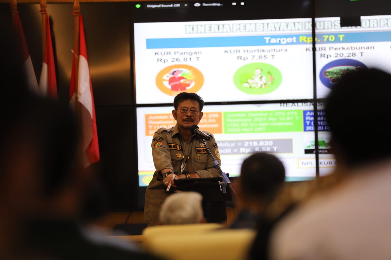 Mentan SYL di (Rakor) Akselerasi KUR Penggilingan dan Pengelolaan Stok Gabah/Beras Kostraling 