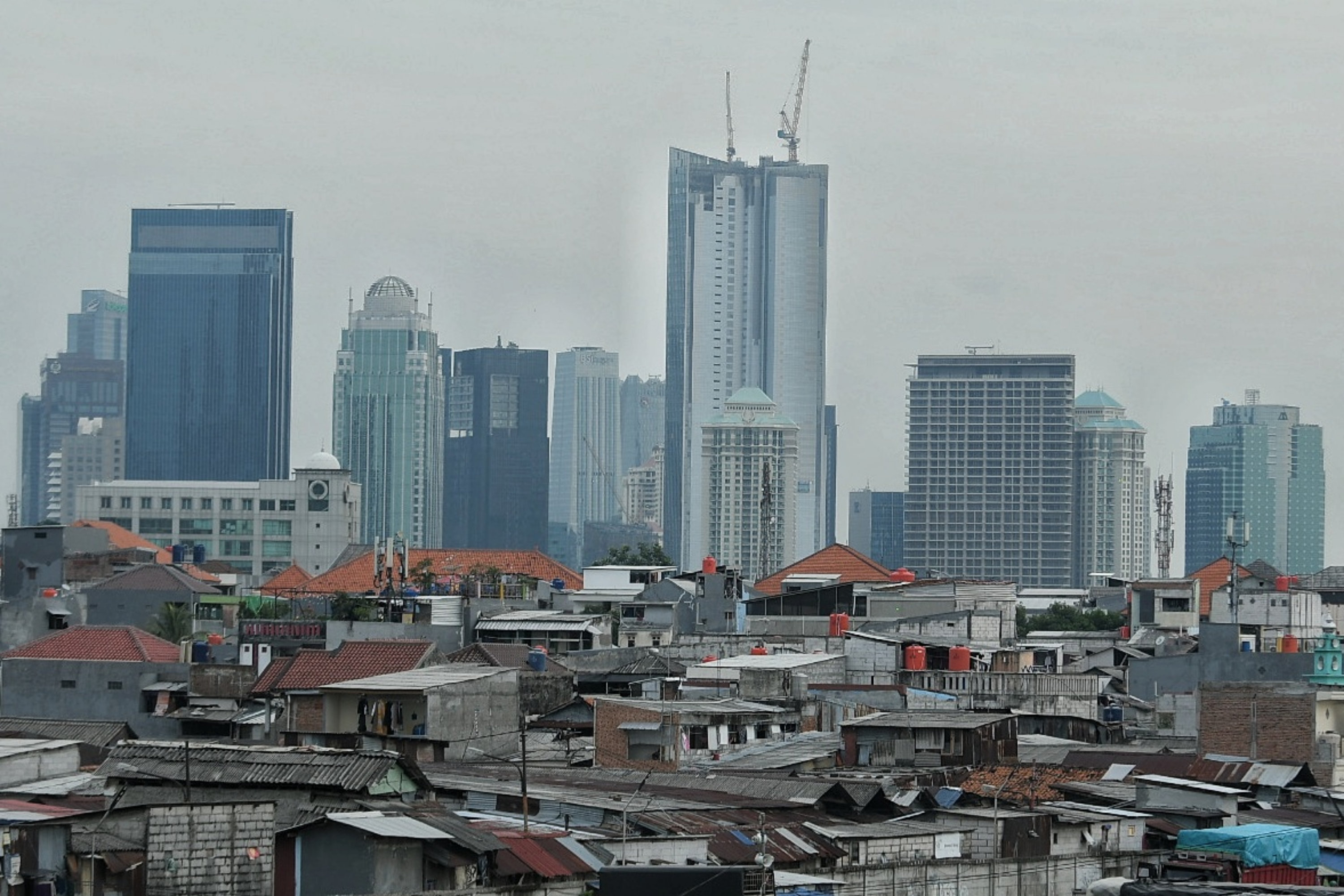 Lanskap kota di kawasan Tanah Abang, Jakarta.