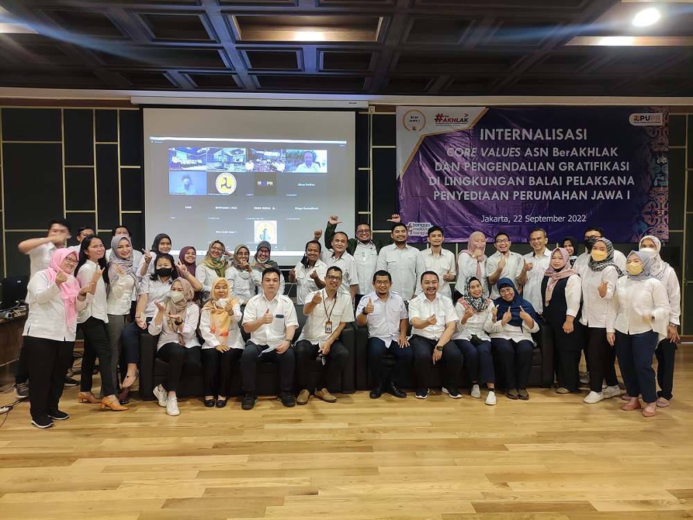 Kegiatan Core Value ASN BerAkhlak Balai Pelaksana Penyediaan Perumahan (BP2P) Jawa 1 Kemen PUPR.