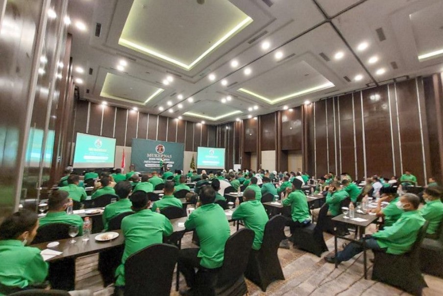 Suasana Musyawarah Kerja Nasional PPP di Serang, Banten, Minggu (4/9).