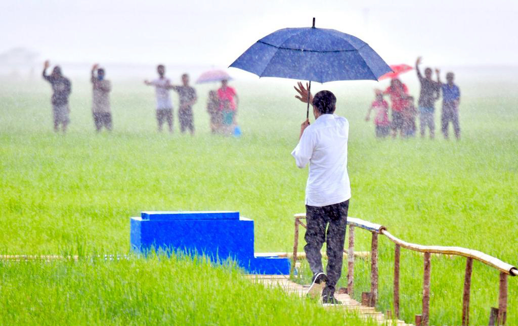 Presiden Jokowi meninjau lokasi food estate yang terletak di Bukit Ngora Lenang, NTT. 