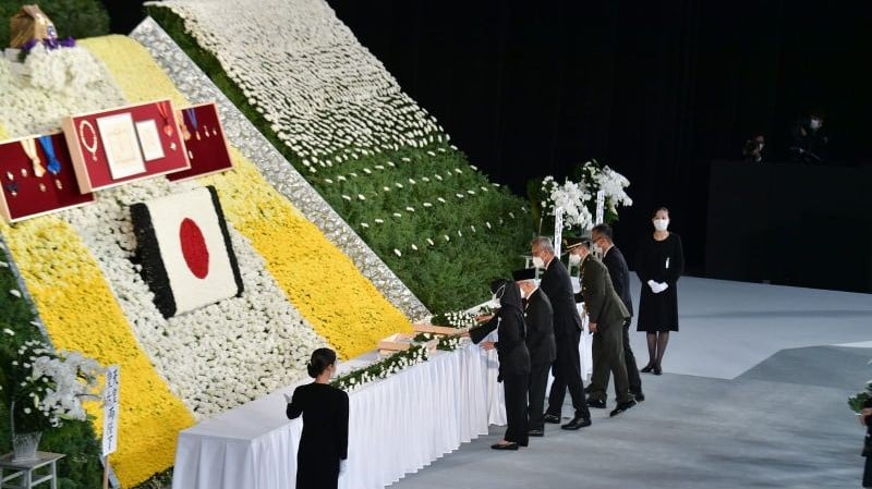 Wakil Presiden, KH Ma'ruf Amin, beserta Ibu Wury Ma'ruf Amin menghadiri pemakaman kenegaraan untuk mantan Perdana Menteri Jepang, Shinzo Abe