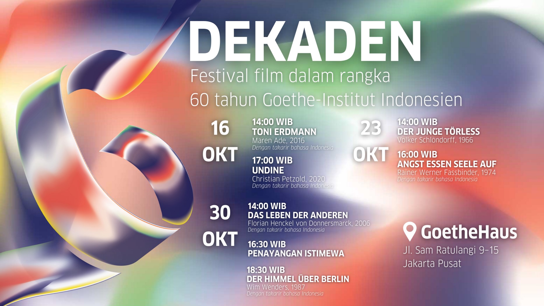 Poster Festival Film Dekaden yang digelar Goethe Institut