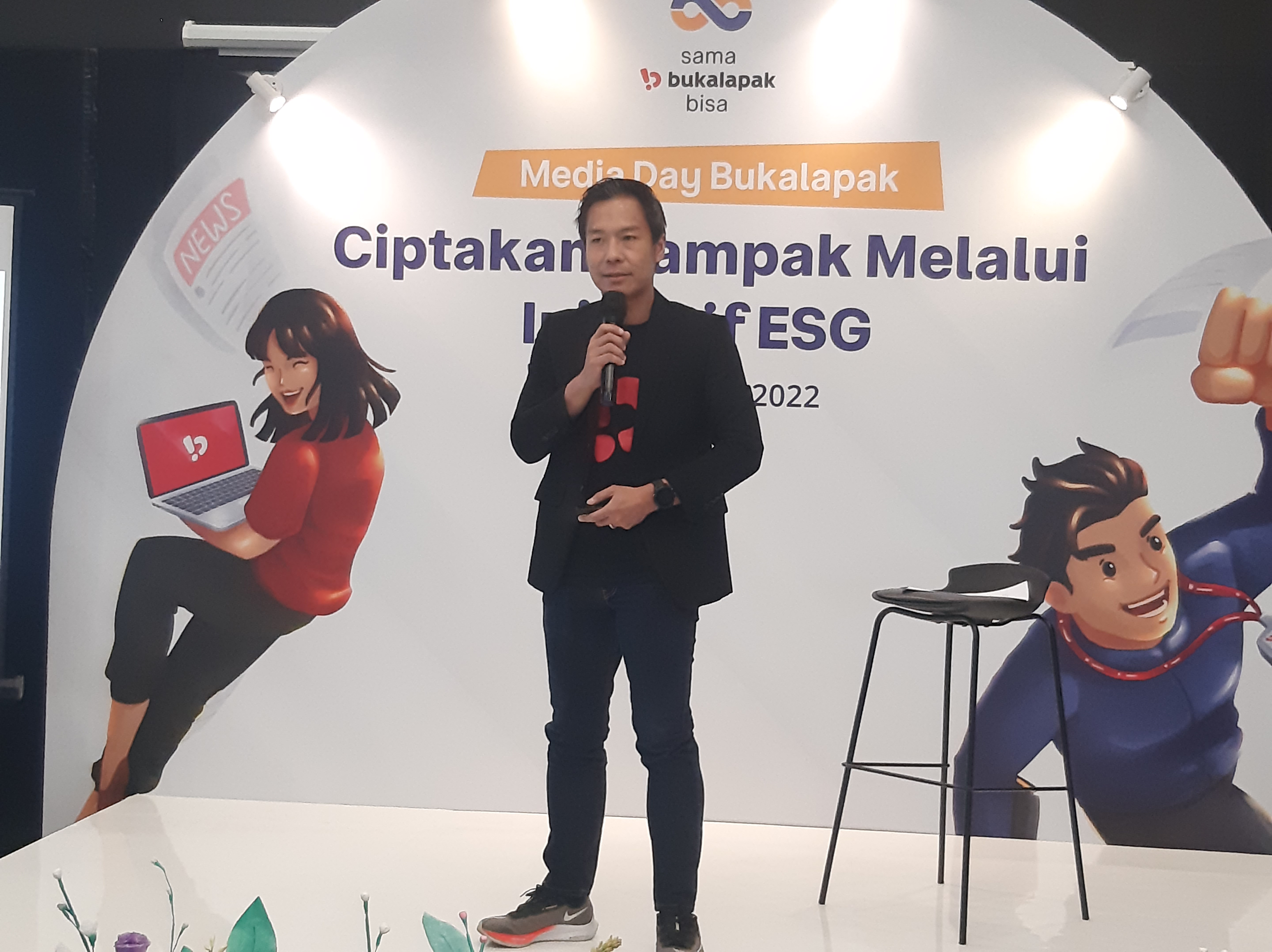 : President Bukalapak Teddy Oetomo dalam acara Media Day di Jakarta, Jumat (21/10).