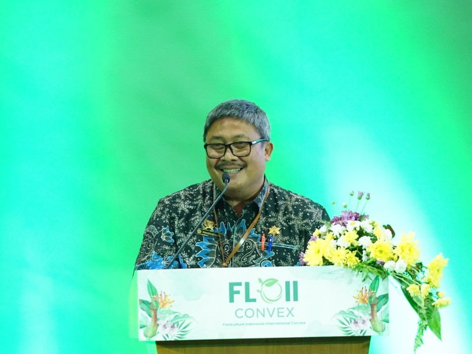 Direktur Jenderal Hortikultura Kementan Prihasto Setyanto menghadiri acara Floriculture Indonesia International Convex (FLOII) 2022. 