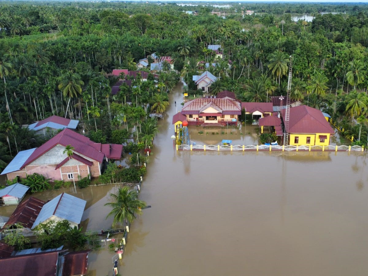 Banjir di Desa Tanjung Haji Muda, Kecamatan Matangkuli, Kabupaten Aceh Utara, Provinsi Aceh.