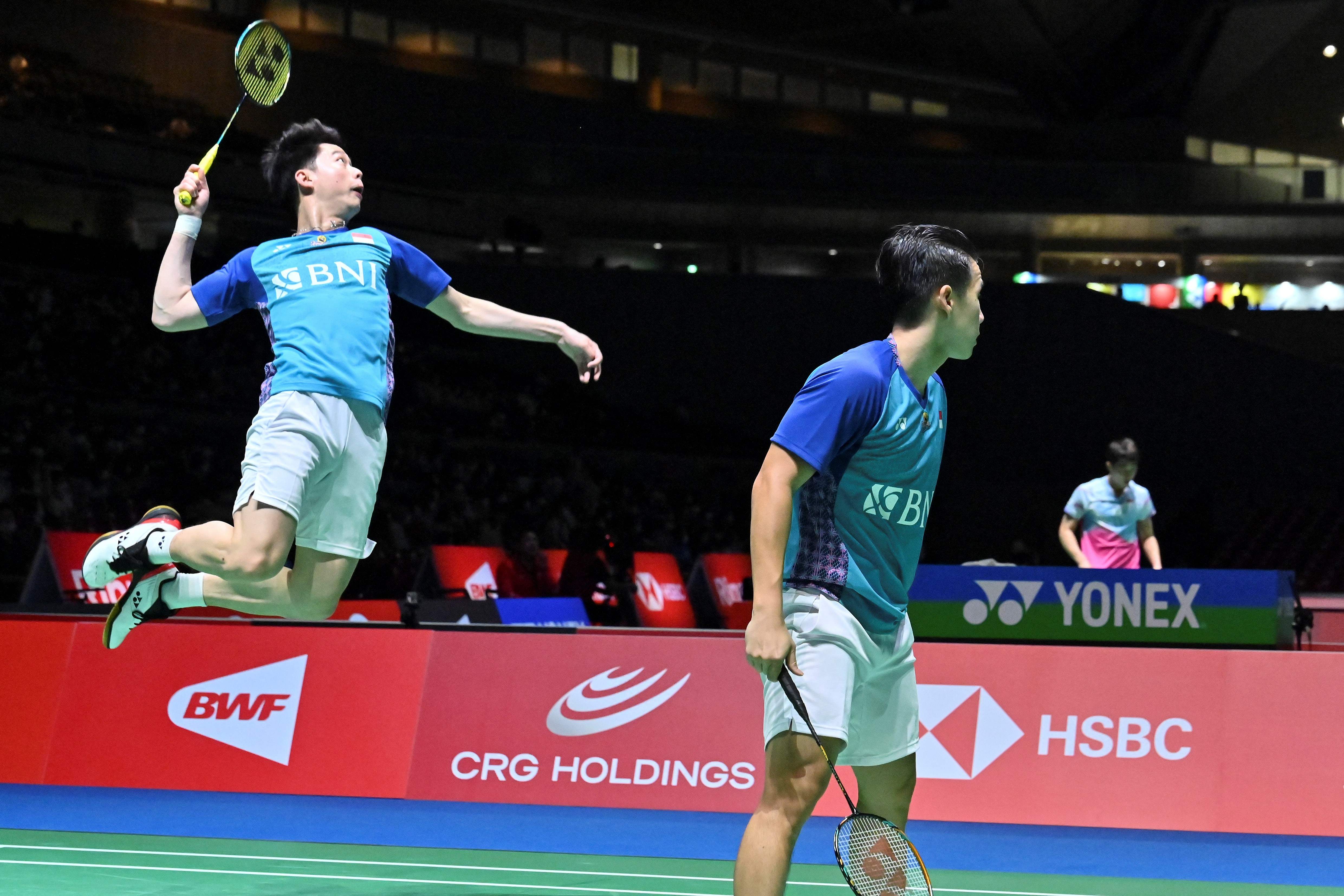 Ganda putra Indonesia Kevin Sanjaya Sukamuljo/Marcus Fernaldi Gideon.