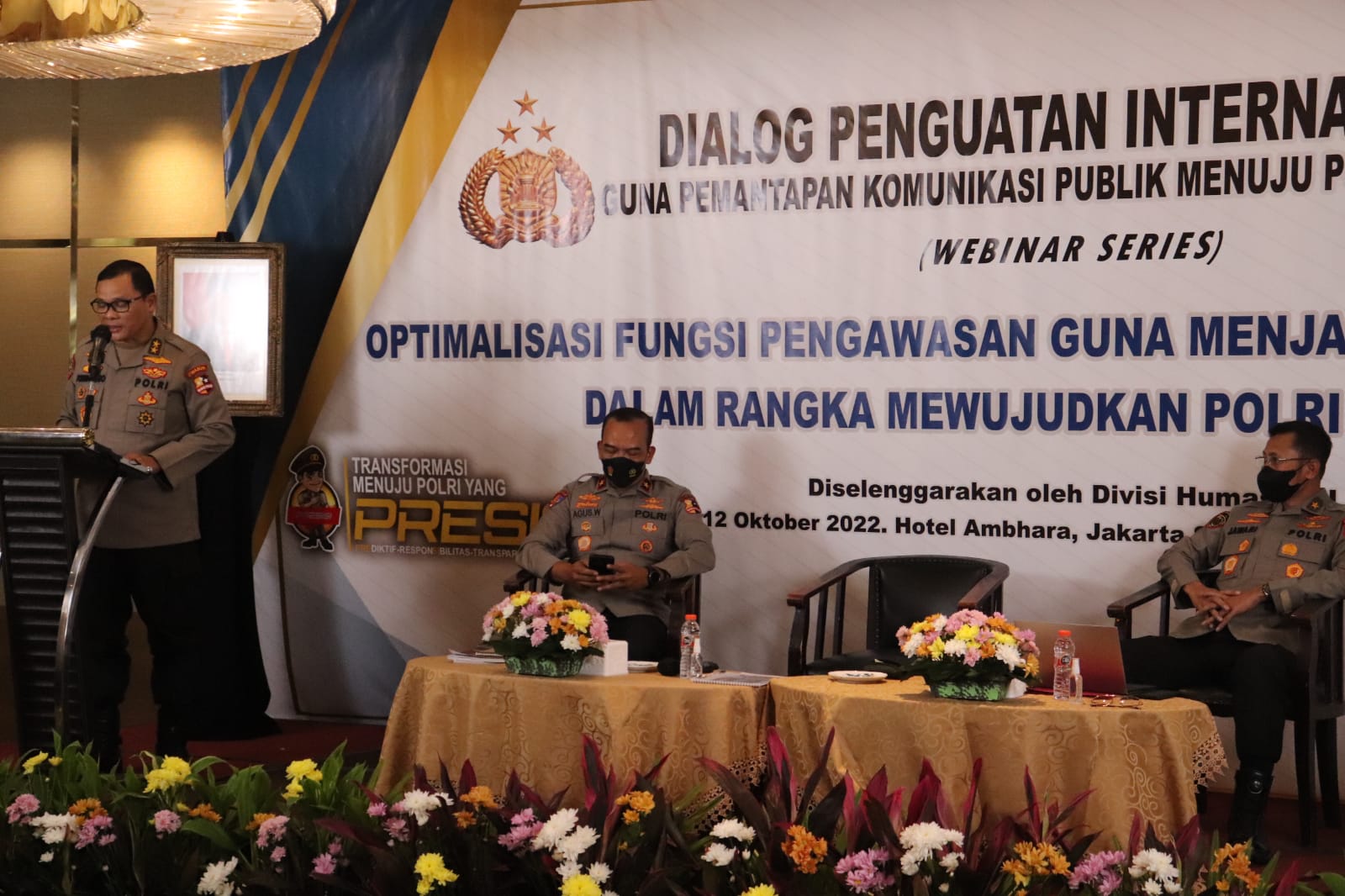 Brigjen Pol. Agus Wijayanto, S.H., S.I.K., M.H., Karowabprof Divisi Propam Polri, dalam sebuah webinar, di Jakarta, Rabu (12/10).