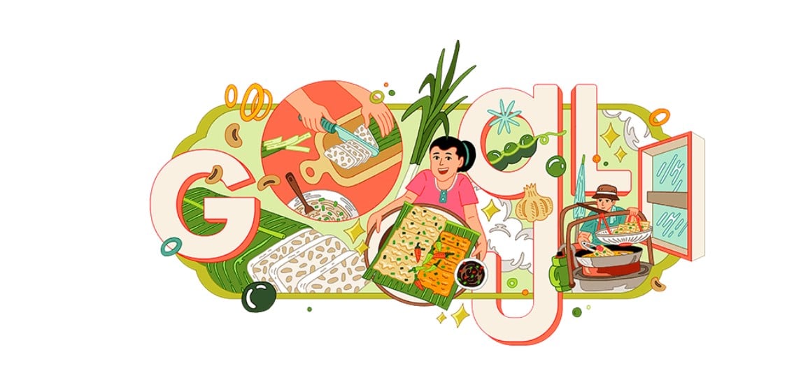 Google doodle yang menampilkan tempe