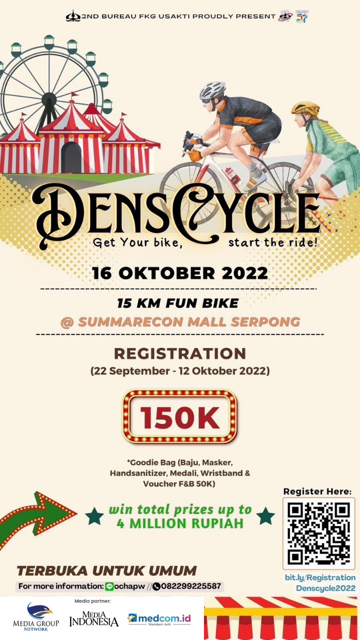 Dalam rangka peringatan Dies Natalies ke-57 Universitas Trisakti, akan diselenggarakan acara Denscycle.