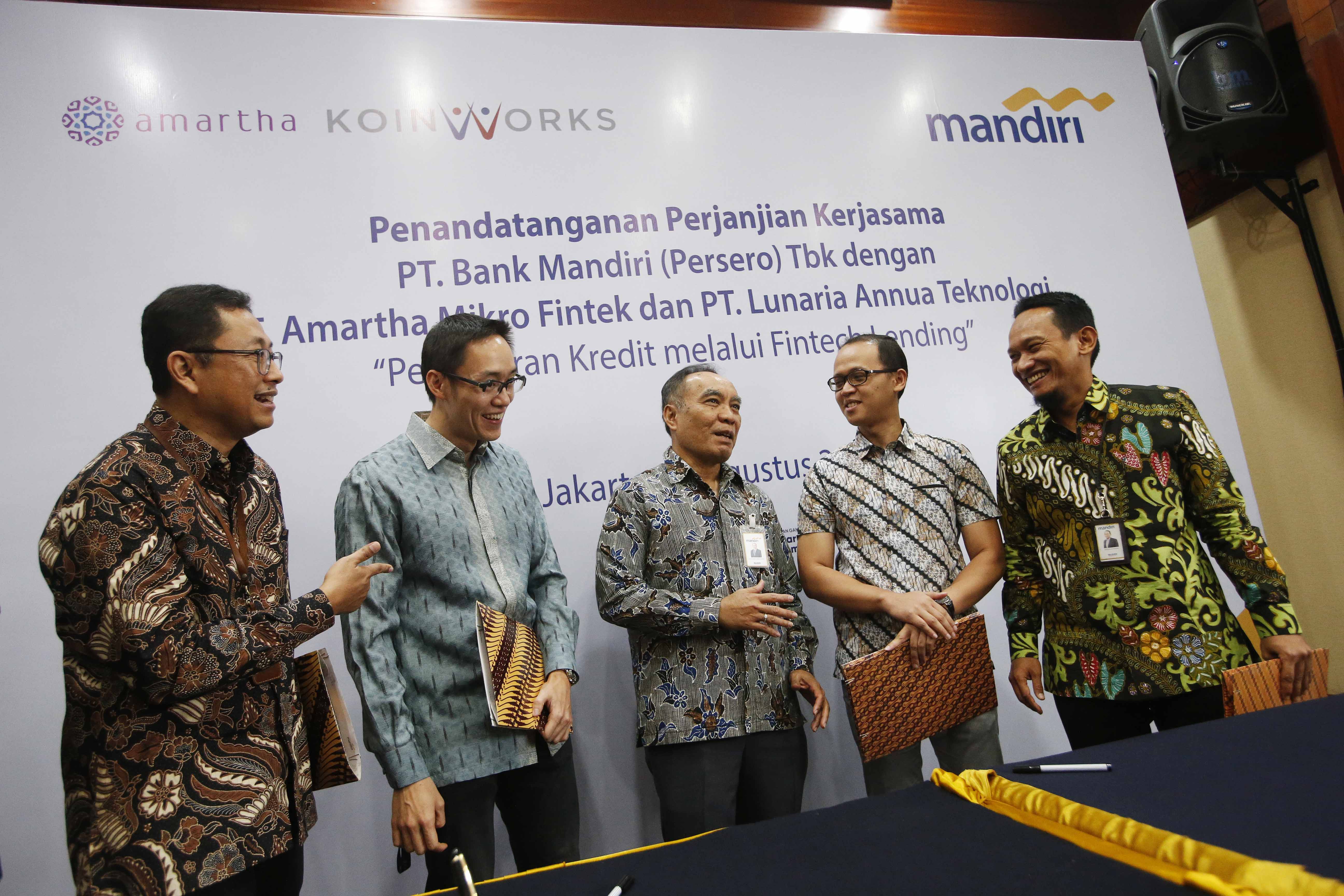 Koinworks menjalin hubungan kerja sama dengan Bank Mandiri dan Amartha
