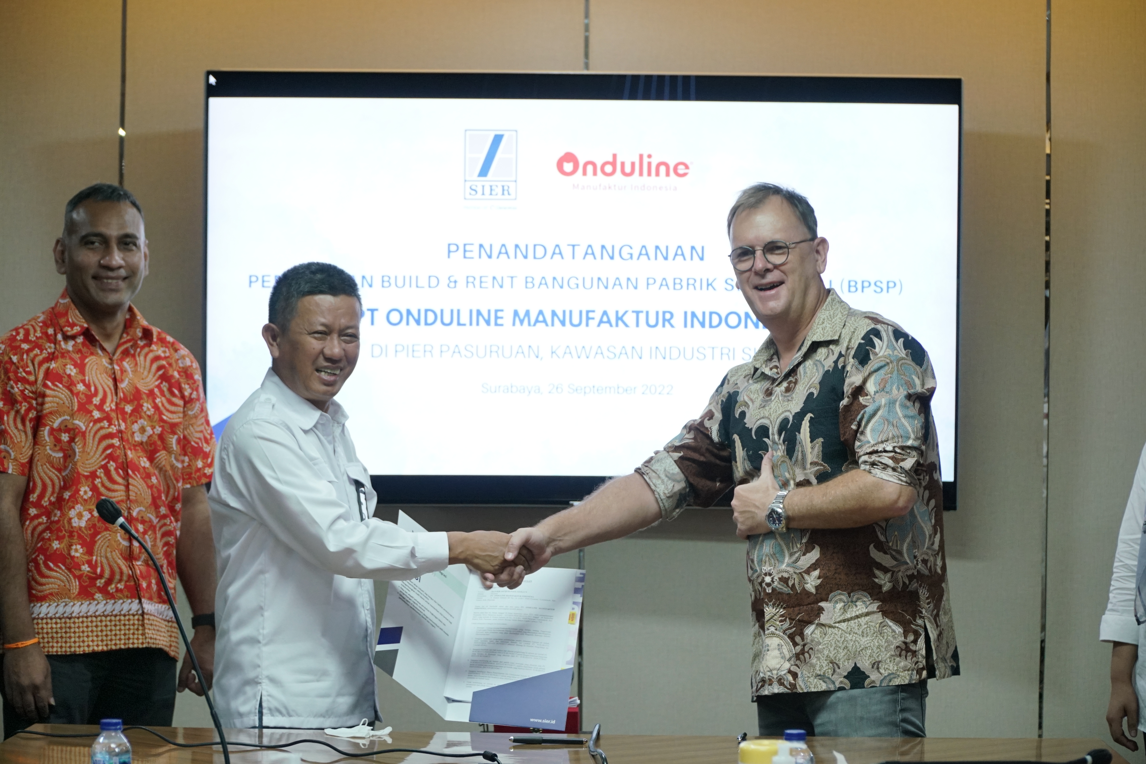 Kerja sama PT Onduline Indonesia dengan PT SIER, pengelola kawasan industri PIER Pasuruan