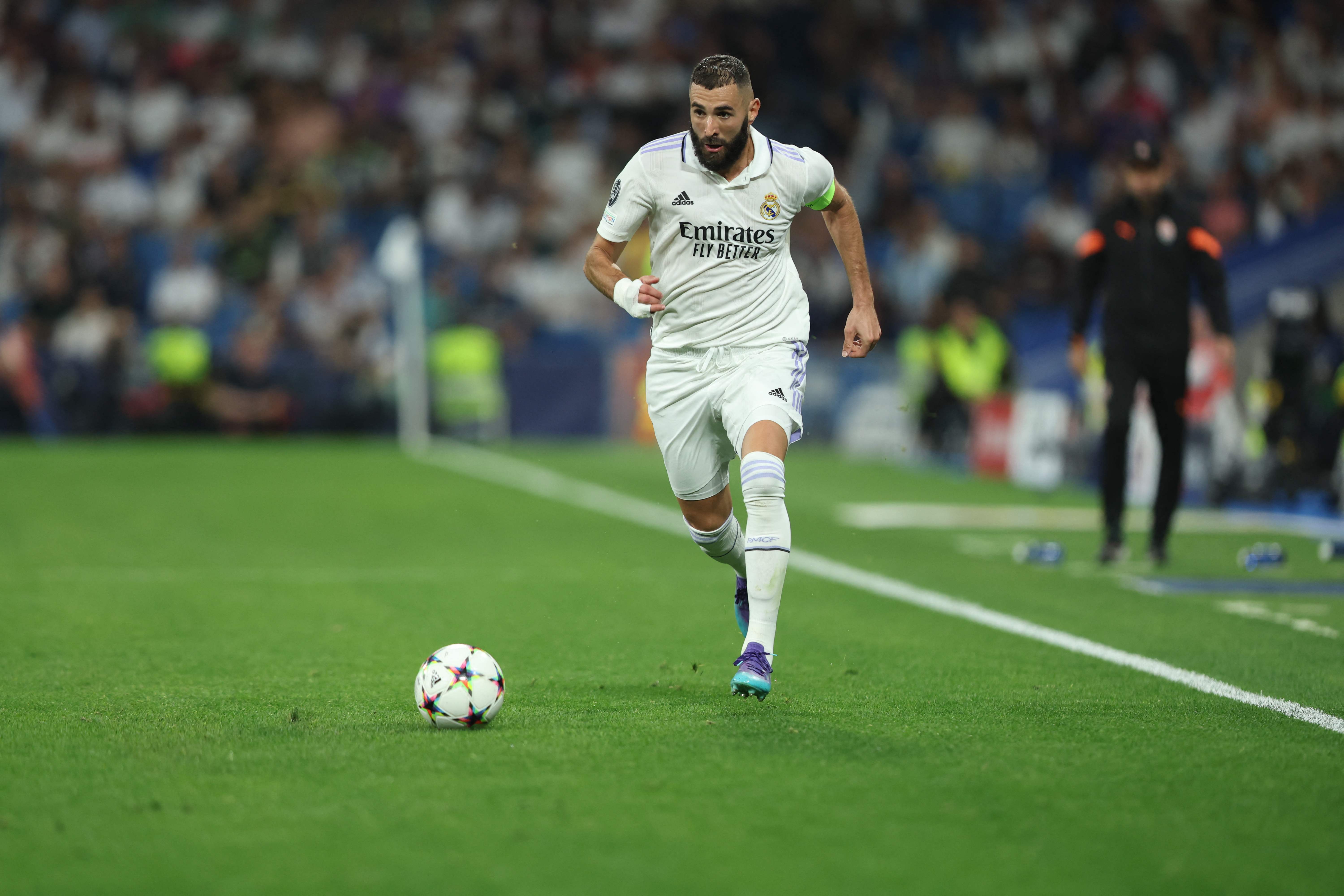 Penyerang Real Madrid Karim Benzema.