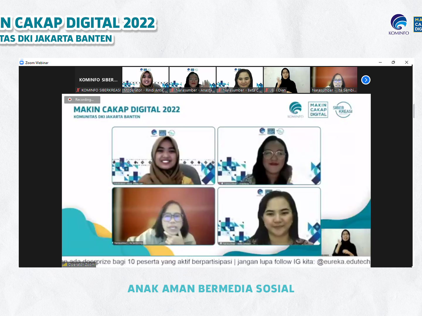 Webinar tentang Anak Aman Bermedia Sosial.