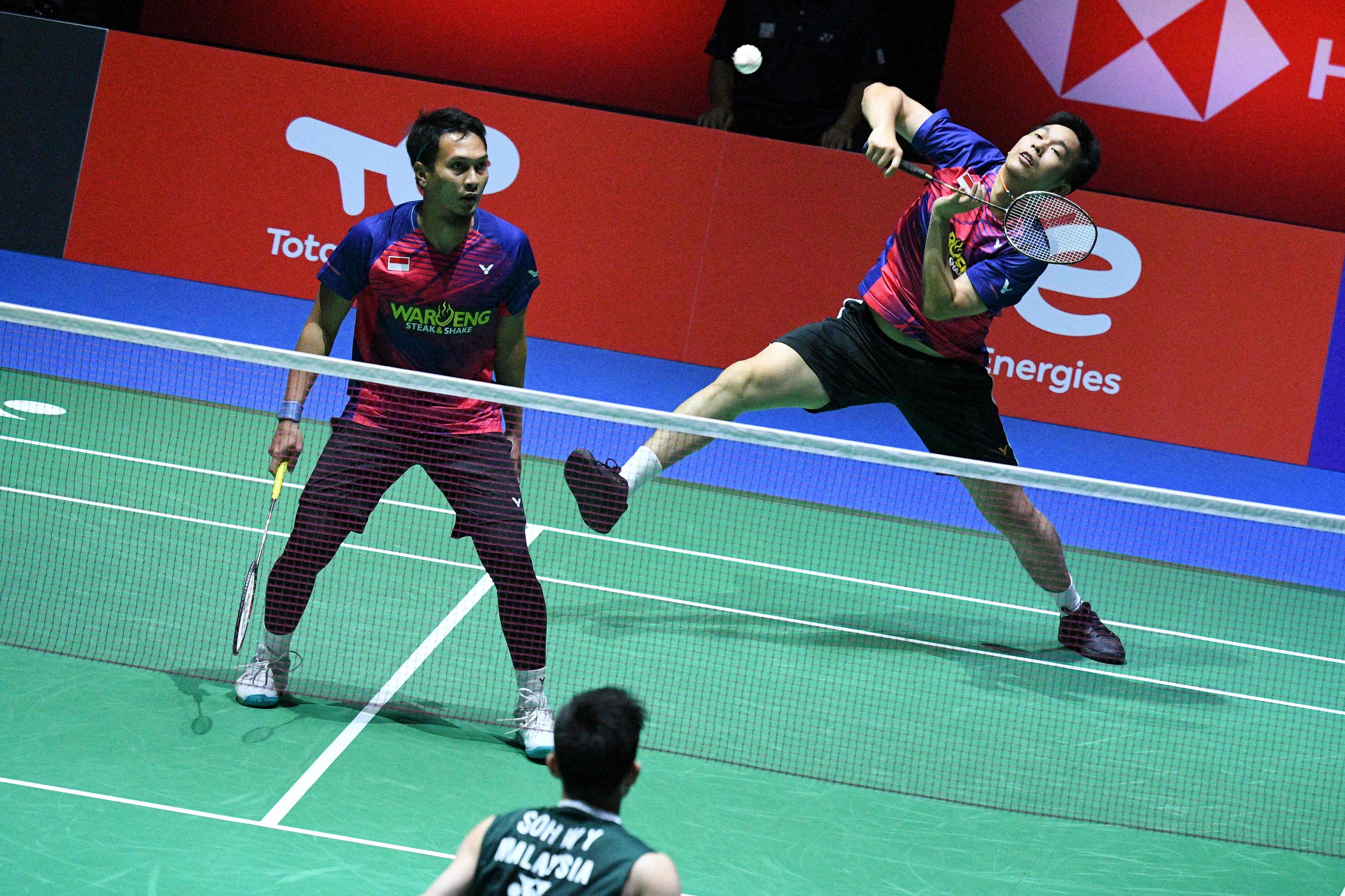 Ganda putra Indonesia, Ahsan/Hendra, saat berlaga di kompetisi internasional.