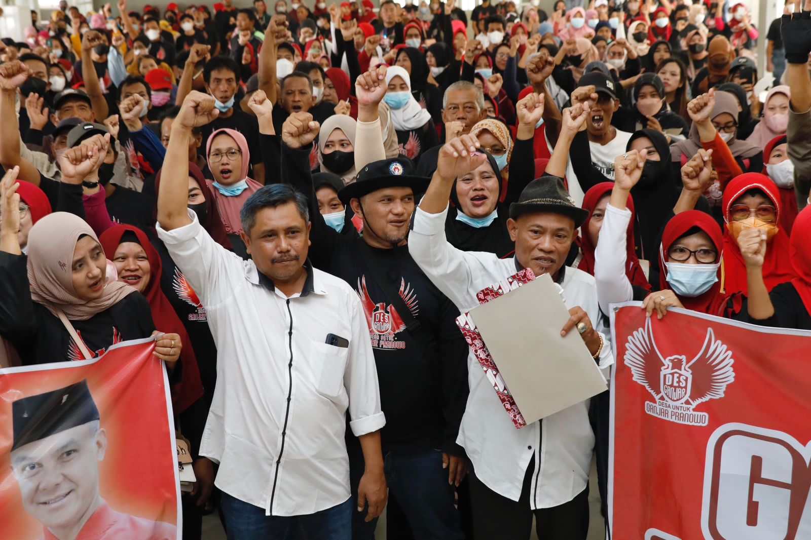 Jaringan Desa untuk Ganjar (Des Ganjar) mewadahi ribuan buruh eks Karesidenan Pati untuk konsolidasi dukungan Ganjar Presiden 2024. 