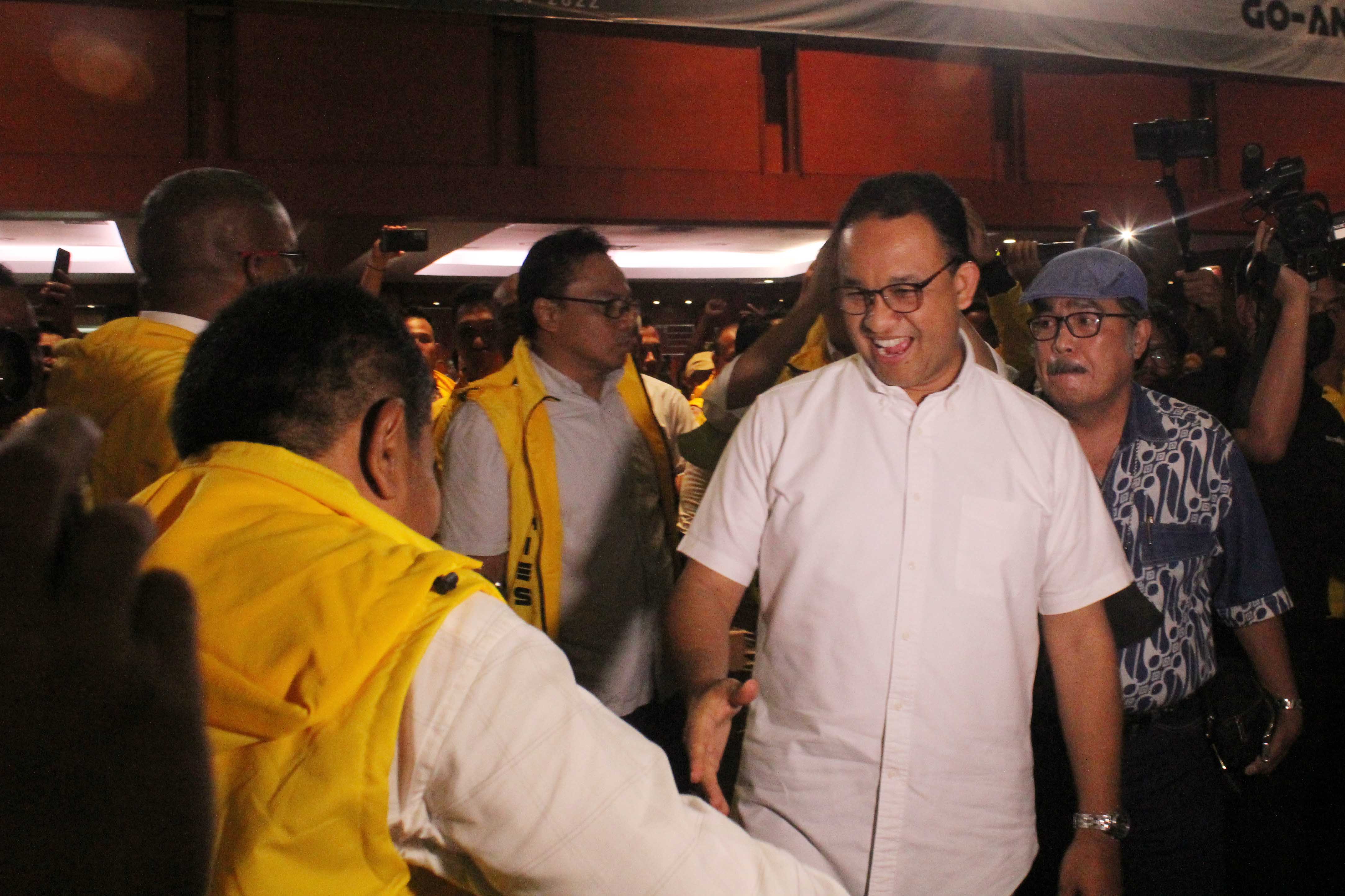 Capres yang diusung Partai NasDem, Anies Baswedan, saat menghadiri suatu acara.