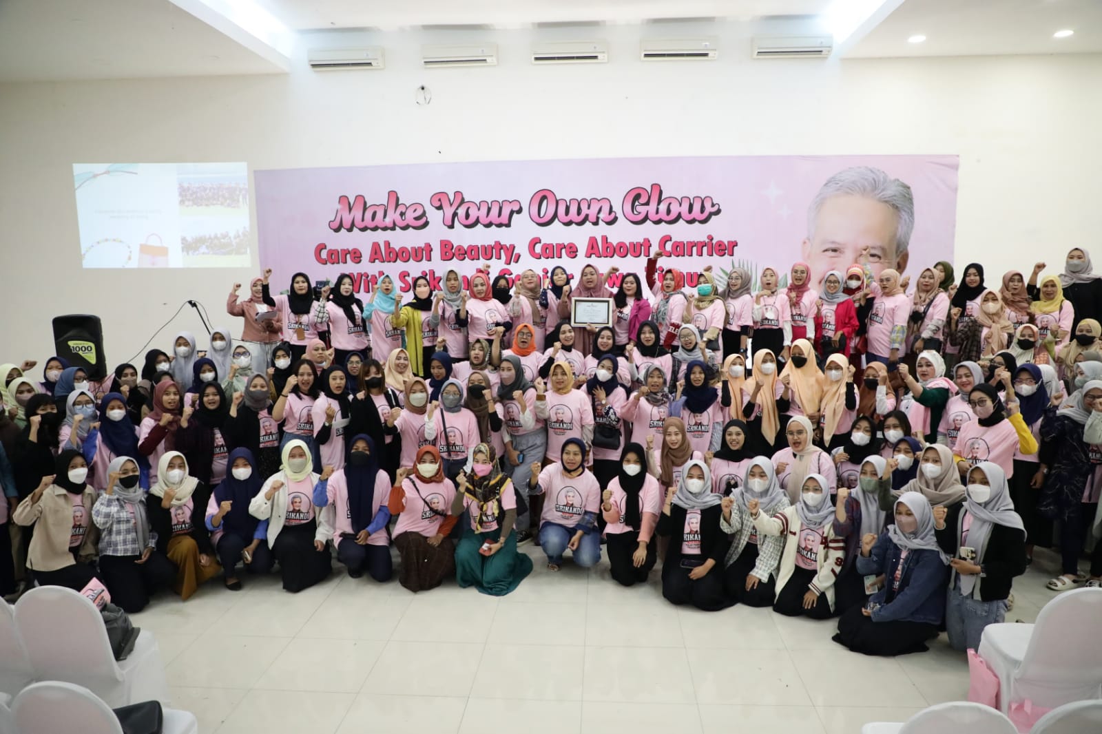 Srikandi Ganjar Jatim mengajak para perempuan untuk berani memulai usaha, dalam acara seminar bertajuk 'Make Your Own Goal, di Mojokerto, Ka