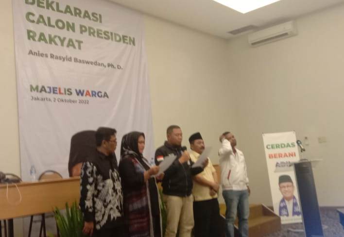 Deklarasi Calon Presiden Rakyat Anies Baswedan yang digelar Majelis Warga di Jakarta.