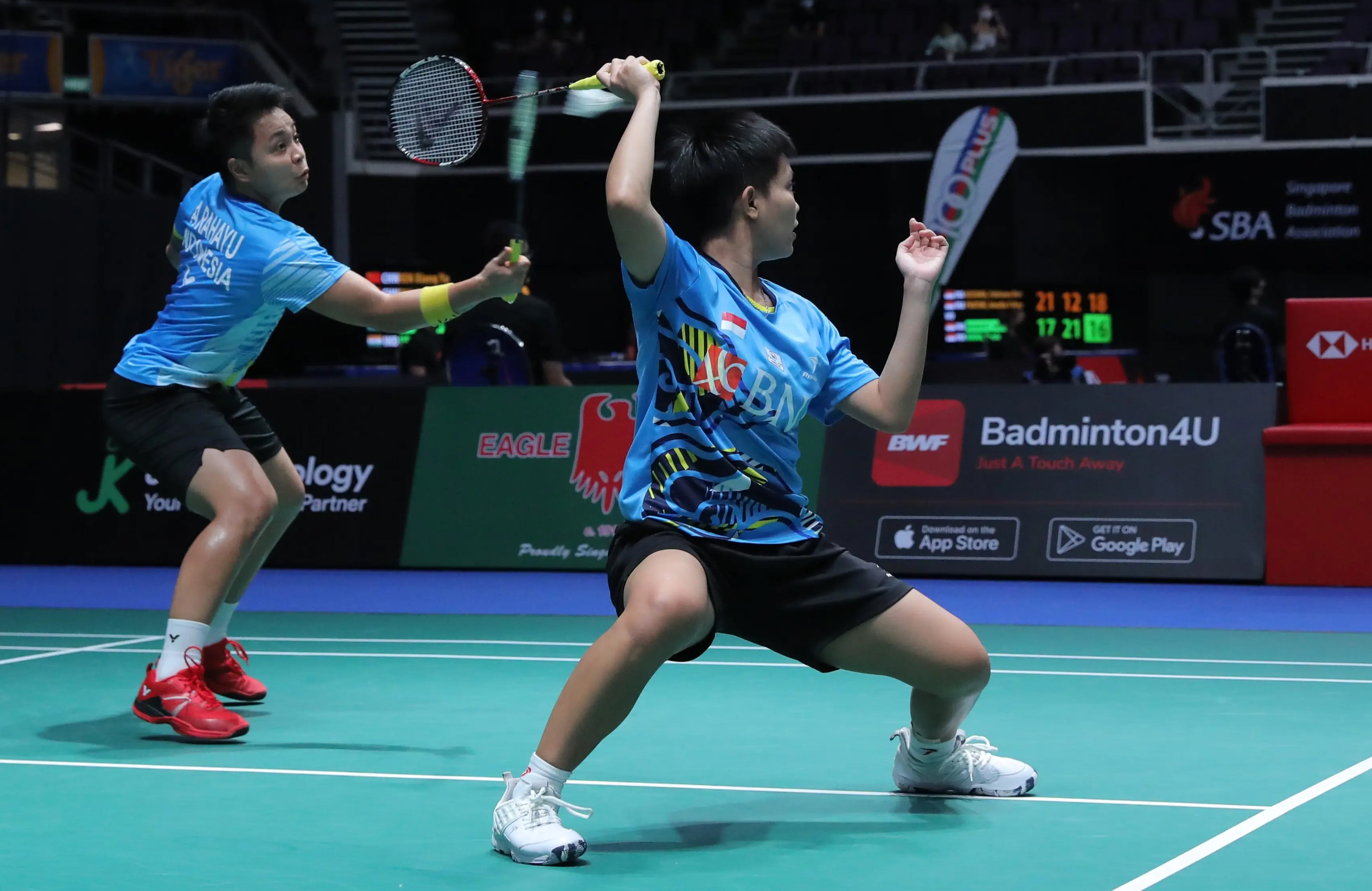 Ganda putri Indonesia Apriyani Rahayu/Siti Fadia Ramadhanti lolos ke perempat final Denmark Terbuka 2022.