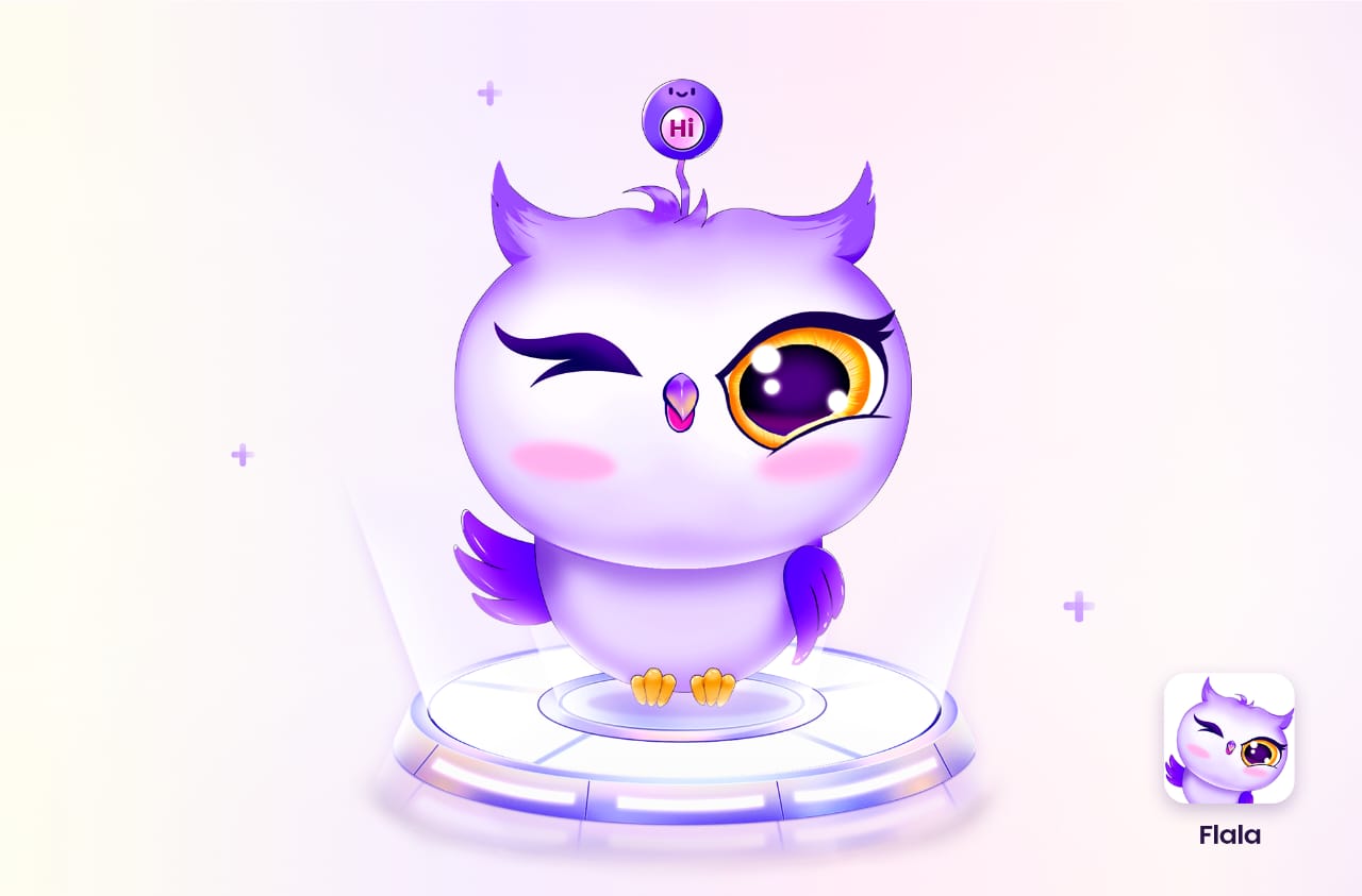 Logo burung hantu aplikasi Flala