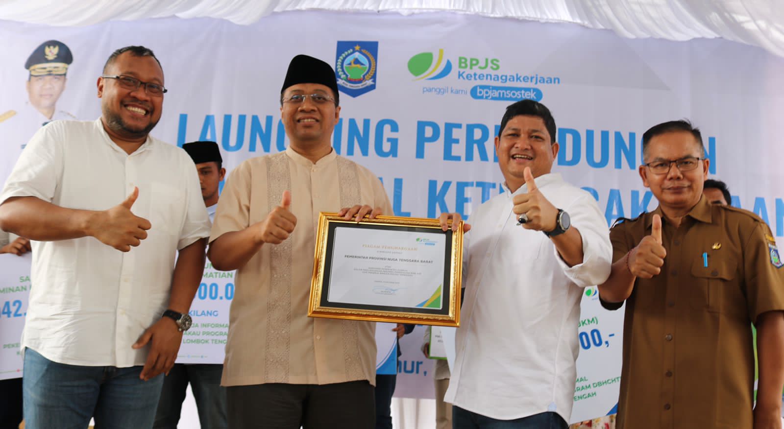 Acara Launching Perlindungan 10 ribu petani dan buruh tani tembakau di wilayahnya ke dalam Program BPJS Ketenagakerjaan di NTB.