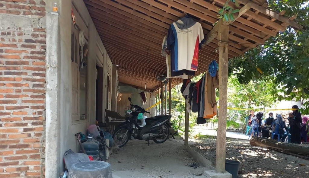Rumah TKP kasus ibu bunuh anak kandung di Tlawong, Sidoharjo, Jawa Tengah.