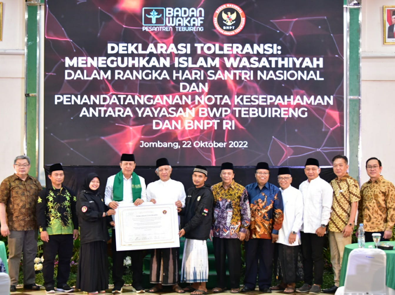 Kegiatan Deklarasi Meneguhkan Toleransi 'Santri Bermanfaat Untuk Negeri' 