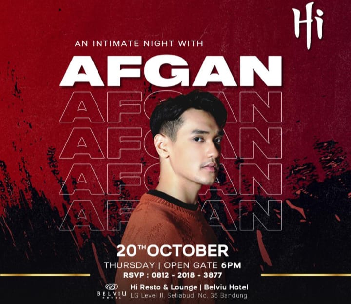 Penyanyi kondang Afgan akan tampil di Hi Resto & Lounge di Hotel Belviu Bandung