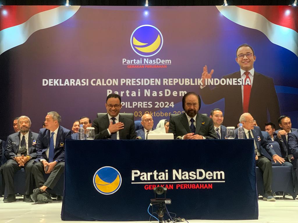 Partai NasDem resmi mencalonkan Anies Baswedan sebagai Presiden RI 2024, Senin (3/10/2022(