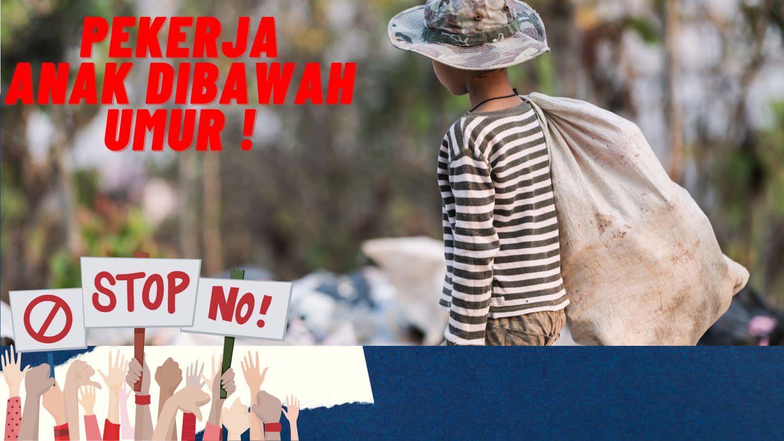 Ilustrasi. Seruan hentikan pekerja anak di bawah umur.