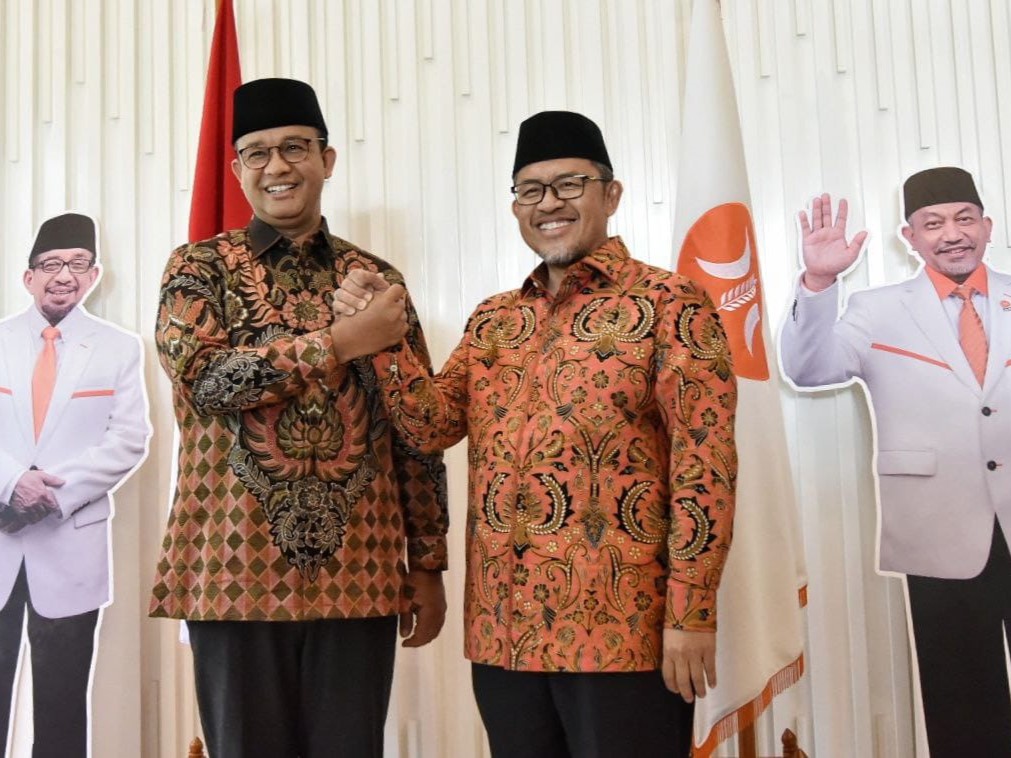 Anies Baswedan dan Ahmad Heryawan Gedung Dewan Pimpinan Pusat (DPP) PKS, Jakarta Selatan, Minggu (30/10). 