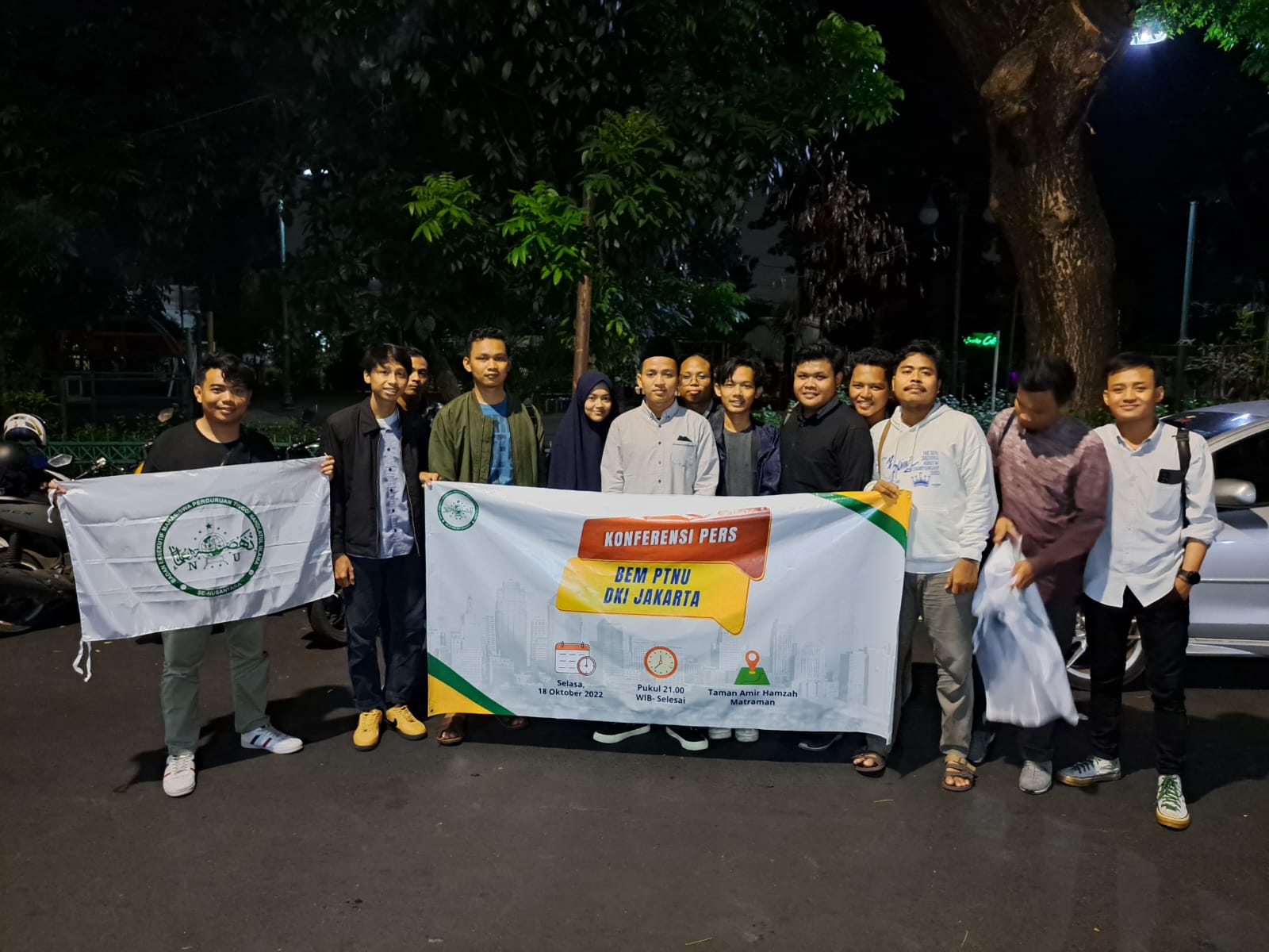 Konferensi pers digelar Badan Eksekutif Mahaiswa (BEM) Perguruan Tinggi Nahdlatul Ulama (PTNU) DKI Jakarta di Jakarta.