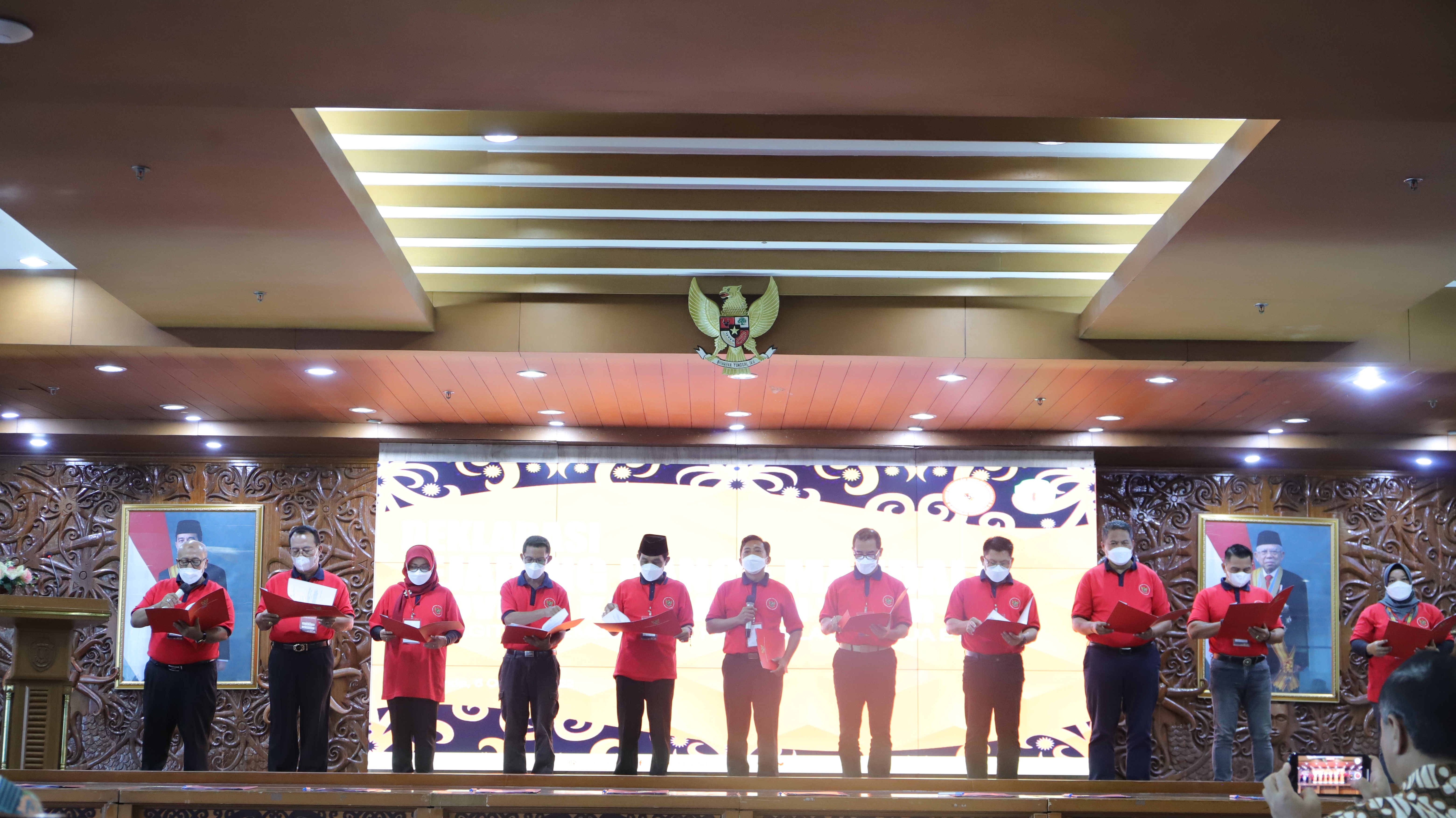Jejaring Panca Mandala (JPM) mendeklarasikan diri bergotong royong membumikan Pancasila di Benua Etam, Kamis (6/10). 