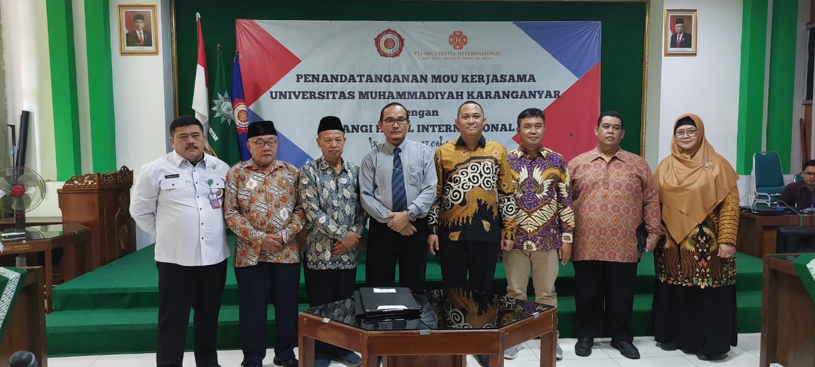 Direksi Pelangi Hotel Internasional Group dan Rektorat Universitas Muhammadiyah Karanganyar sepakat melaksanakan kerja sama strategis