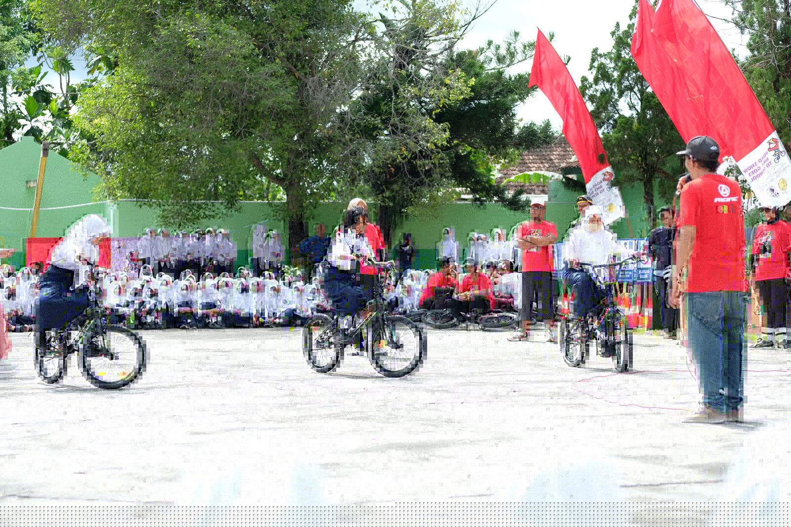 Kampanye bersepeda ke sekolah di Klaten, Jawa Tengah