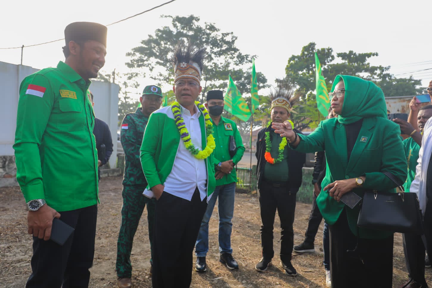 PLt Ketua Umum Partai Persatuan Pembangunan (PPP) Muhamad Mardiono menyambangi kantor DPC PPP Sorong, Papua Barat, Kamis (27/10/2022)