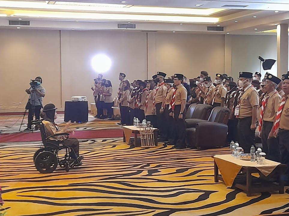 PRAMUKA BERKEBUTUHAN KHUSUS: Sebanyak 1115 anggota pramuka berkebutuhan khusus mengikuti kegiatan di Cisarua, Bogor