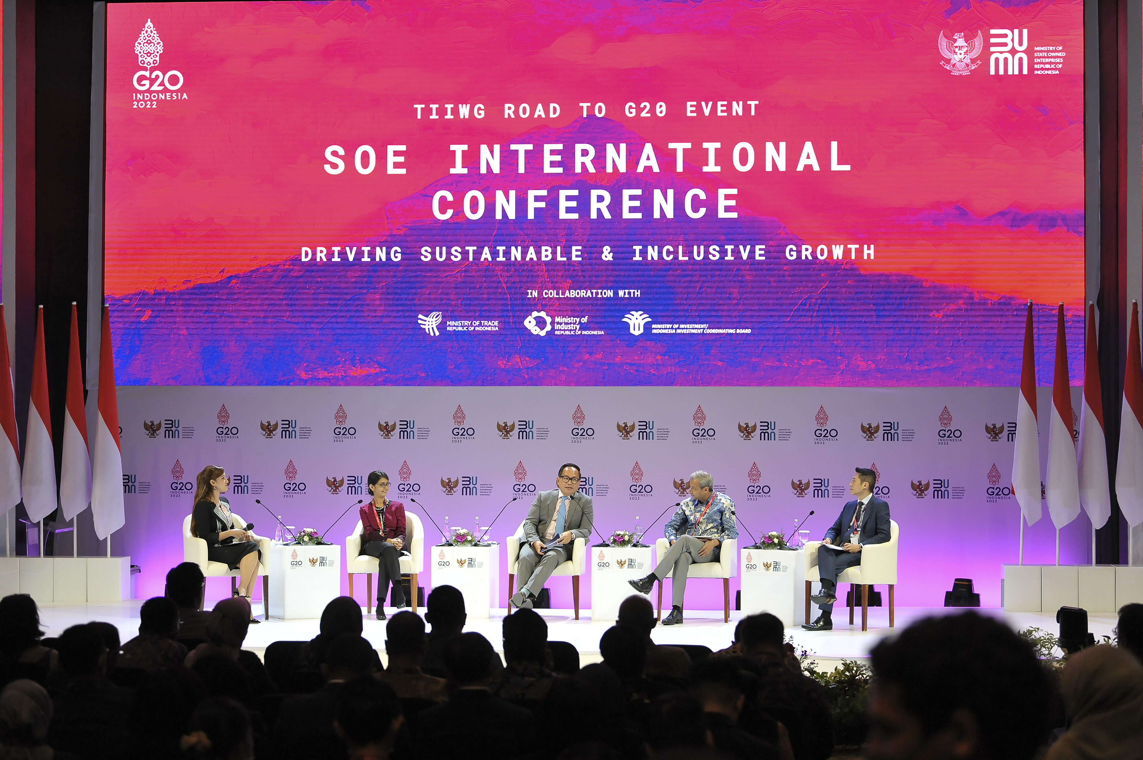 Kementerian BUMN menyelenggarakan SOE International Conference: Driving Sustainable and Inclusive Growth di Nusa Dua, Bali.