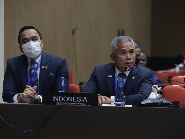 Wakil Ketua BKSAP DPR RI Achmad Hafisz Tohir saat sesi 'Standing Commitee on UN Affairs' Sidang IPU ke-145 di Kigali, Rwanda, Jumat (14/10/.